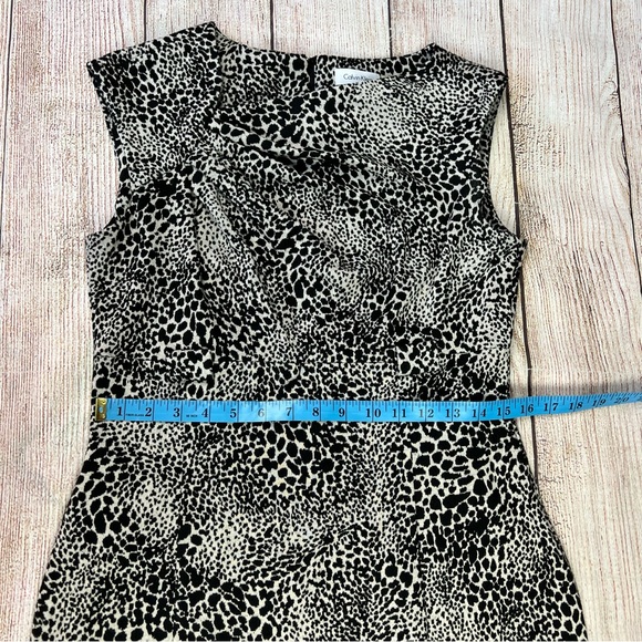 Calvin Klein Animal Print Asymmetrical Sheath Dress - Picture 7 of 9